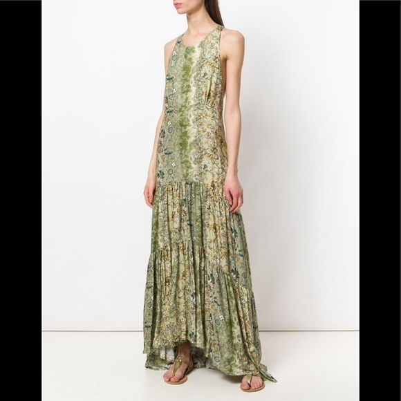 Black Coral Floral Sexy Back Maxi Dress - Picture 4 of 14